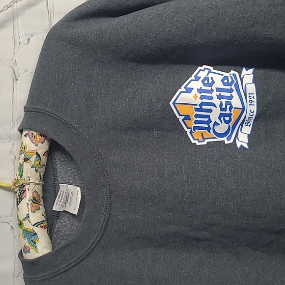 White Castle Fast Food Slider Graphic Dark Gray Pullover Employee Mens Size 3XL - Picture 9 of 17